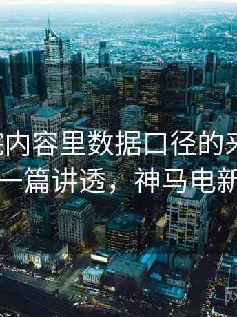 神马影院内容里数据口径的来龙去脉：一篇讲透，神马电新