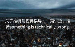 关于推特与视觉误导：一篇讲透，推特something is technically wrong.