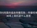 黑料网里的谣言传播现象：传播规律，网络上黑料是什么意思