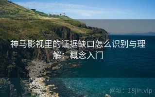 神马影视里的证据缺口怎么识别与理解：概念入门