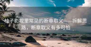 柚子影视里常见的断章取义——拆解思路，断章取义有多可怕