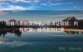 用蜂鸟影院做例子，讲清证据链：判断框架，蜂鸟影院扫黑