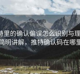 推特里的确认偏误怎么识别与理解：简明讲解，推特确认码在哪里