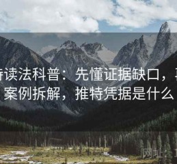 推特读法科普：先懂证据缺口，再看案例拆解，推特凭据是什么