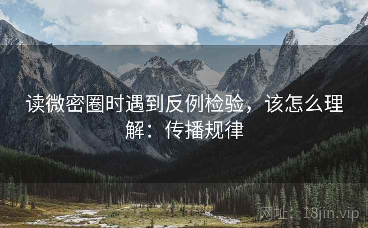 读微密圈时遇到反例检验，该怎么理解：传播规律