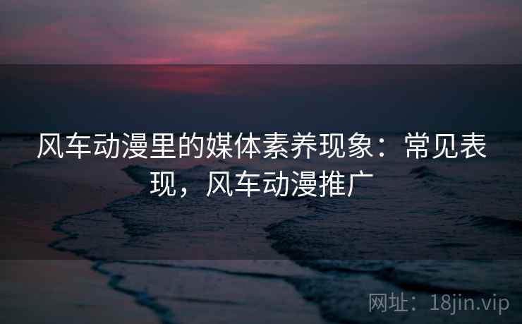 风车动漫里的媒体素养现象:常见表现,风车动漫推广 风车动漫里的媒体素养现象:常见表现,风车动漫推广