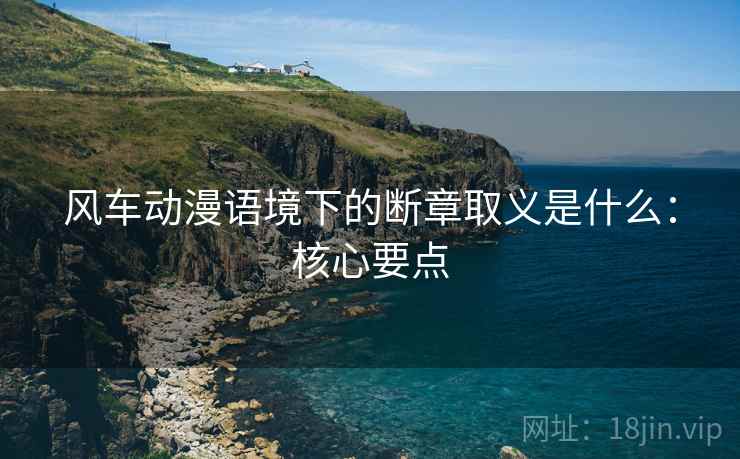 风车动漫语境下的断章取义是什么：核心要点