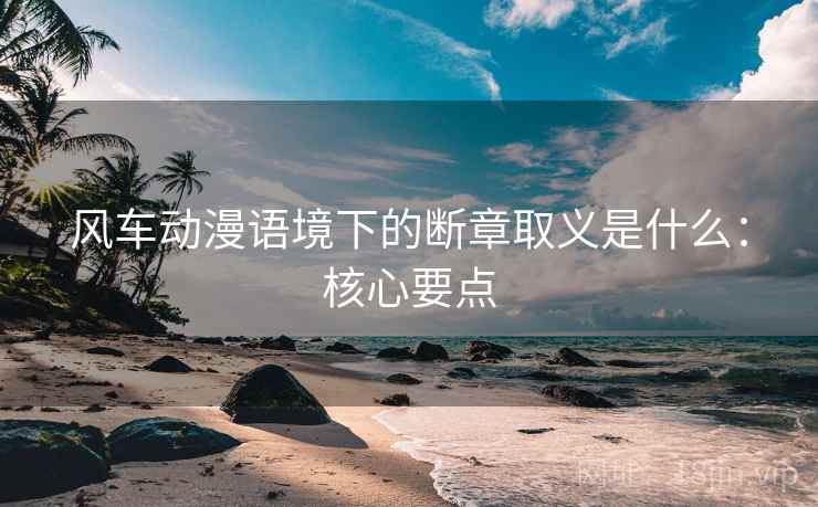风车动漫语境下的断章取义是什么：核心要点